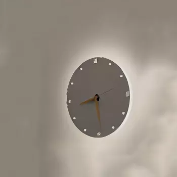 NO NAME LAMP WALL TIME 24CM LED Ścienna Lampa z Zegarem Analogowym, 12W, 960lm, 3000K, Czarny, 240mm