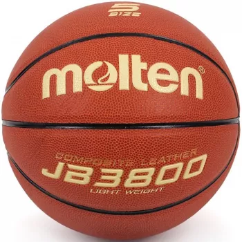 Molten B5C3800-L Rozmiar 5 Piłka do koszykówki halowa z atestem FIBA - Brązowa/Pomarańczowa