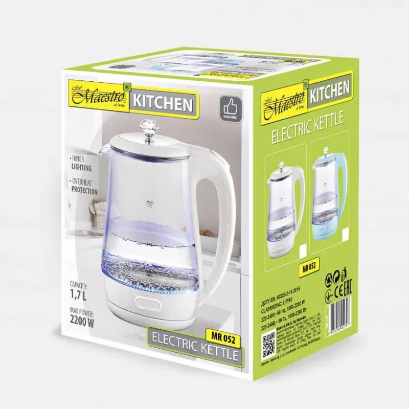 MEO Czajnik elektryczny 1.7L 2220W MR-052-BLUE MAESTRO Niebieski