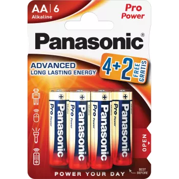 Panasonic Alkaline Power Baterie AA LR6PPG/6BP 4+2 gratis (6 szt.)