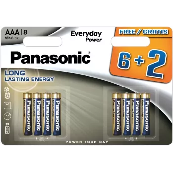 Panasonic Everyday Power AAA baterie alkaliczne LR03 8 szt. (6+2 gratis)