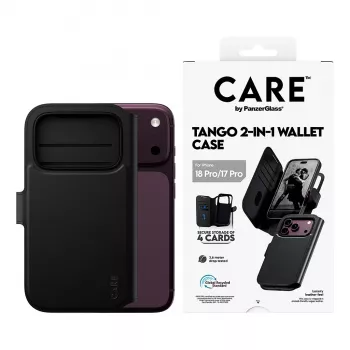CARE™ by PanzerGlass® Tango 2-in-1 Portfelowe etui Czarny z MagSafe dla iPhone 18 Pro / 17 Pro