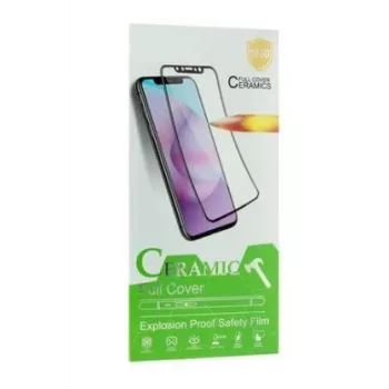 iLike Ceramiczne szkło hartowane do Apple iPhone 14, 13, 13 Pro - twardość 9H, zaokrąglone krawędzie 2.5D, czarna ramka