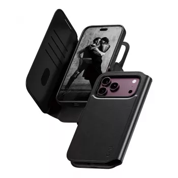 CARE by PanzerGlass Tango Etui typu Flip dla Apple iPhone 17 Pro Max - kompatybilne z MagSafe - skóra wegańska - czarny