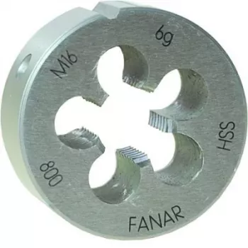 FANAR DIE M20x1 HSS800F Okrągły gwintownik, metryczny M20 x 1,0 mm, stal szybkotnąca, prawoskrętny, 6g