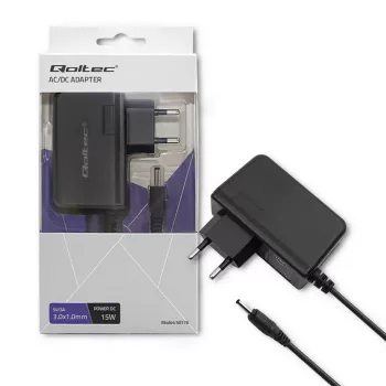 Qoltec 15W zasilacz sieciowy 5V 3A DC 3.0x1.0mm