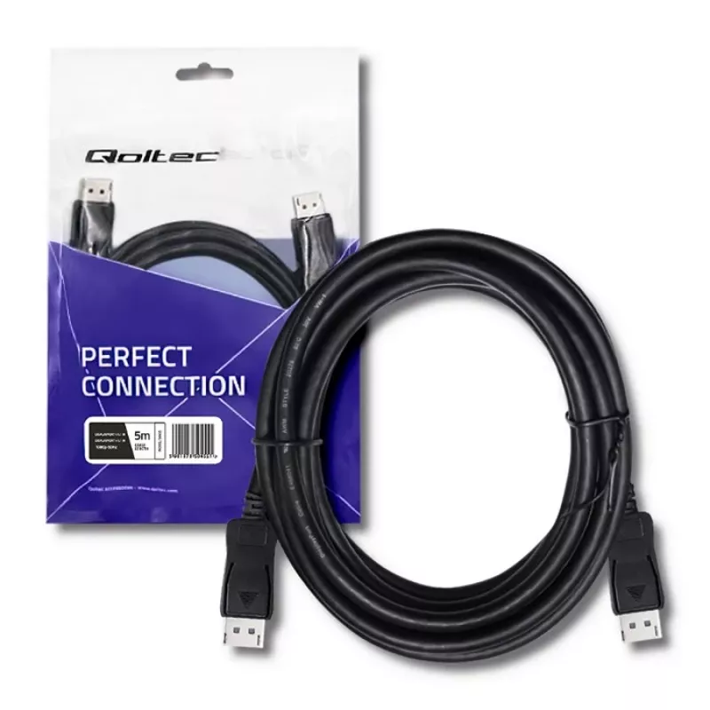 Qoltec DisplayPort v1.1 Męski-Męski Kabel 4K 5m Czarny