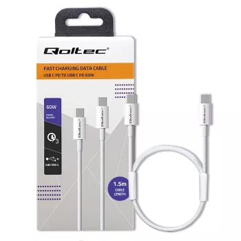 QOLTEC 52360 Kabel USB 2.0 Type-C 1,8 m Czarny