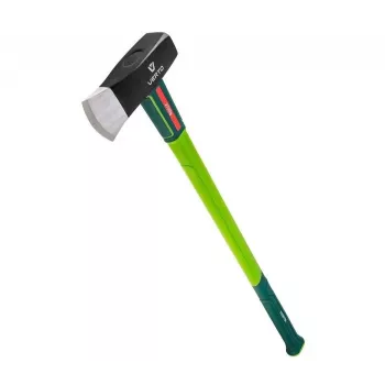 Verto 05G203 600 mm siekiera do łupania z włókna szklanego z osłoną ostrza, 1,25 kg utwardzona głowica stalowa, ergonomiczny antypoślizgowy uchwyt, zielony/czarny