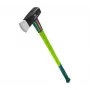 Verto 05G203 600 mm siekiera do łupania z włókna szklanego z osłoną ostrza, 1,25 kg utwardzona głowica stalowa, ergonomiczny antypoślizgowy uchwyt, zielony/czarny