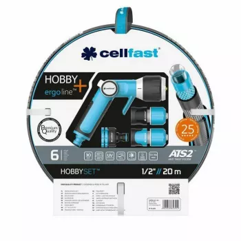 Cellfast HOBBY ATS2 Zestaw zraszaczy 20m 1/2 cala 8-wzorcowy obrotowy zraszacz szybkozłączka