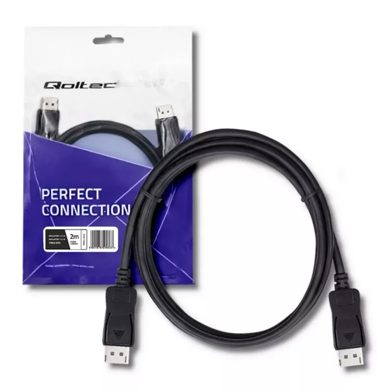 Qoltec DisplayPort 1.1 Kabel Męski do Męskiego 4K 2m Czarny