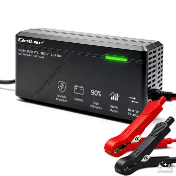 Qoltec 52670 Ładowarka LiFePO4 12V 10A Inteligentne ładowanie z diodami LED