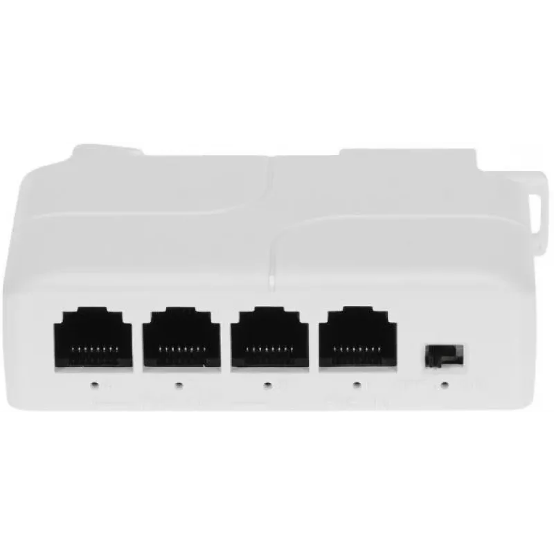 DELTA SPT-POE/3-POE-DIN-E 4-portowy przełącznik/rozszerzacz PoE na szynę DIN, 3x PoE Out 30W, 10/100 Mbps, niezarządzalny, -40 do 75°C