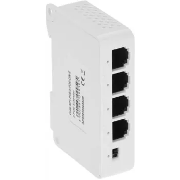 DELTA SPT-POE/3-POE-DIN-E 4-portowy przełącznik/rozszerzacz PoE na szynę DIN, 3x PoE Out 30W, 10/100 Mbps, niezarządzalny, -40 do 75°C
