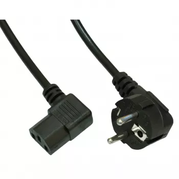 Akyga AK-PC-02A Kątowy kabel zasilający, CEE 7/7 na IEC C13 90°, 1,5 m, czarny