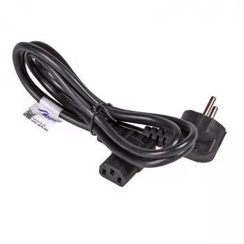Akyga AK-PC-02A Kątowy kabel zasilający, CEE 7/7 na IEC C13 90°, 1,5 m, czarny