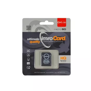 Karta pamięci IMRO microSDHC 64GB Class 10 U1 V10 z adapterem SD