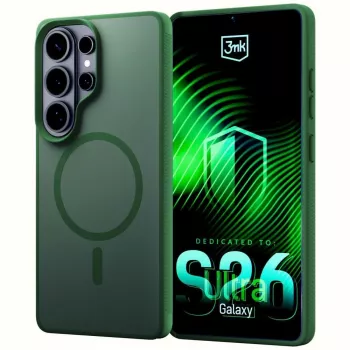 3MK Smoke MagCase do Samsung Galaxy S26 Ultra - Zielona, półprzezroczysta, MagSafe, tylna obudowa z amortyzacją wstrząsów