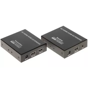 HDMI + USB KVM Extender przez IP, 4K@30Hz, 120m, PoE, IR, Metal
