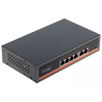 NO NAME APTI-POE0402-60W-V2 4-portowy przełącznik PoE z 2 portami uplink, budżet 60W, IEEE 802.3af/at, metalowa obudowa