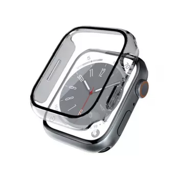 CRONG Hybrydowe etui na zegarek z hartowanym szkłem do Apple Watch 44mm - przezroczyste