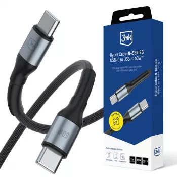 3mk Hyper Cable N-SERIES USB-C na USB-C 2m 60W Czarny