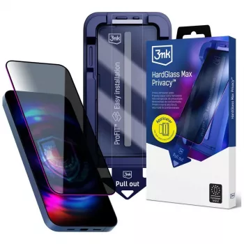 3MK HardGlass MaxPrivacy Szkło hartowane z aplikatorem do Apple iPhone 15 / 16 - Czarny