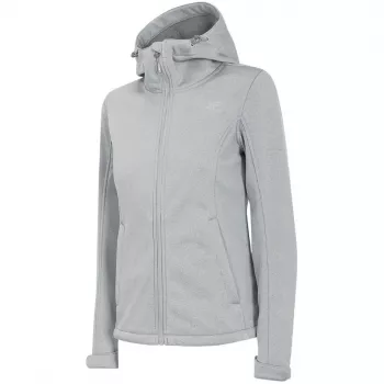 Damska kurtka softshell 4F H4Z22 SFD350 jasnoszary melanż