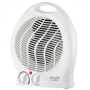 Adler AD 7728 PTC Ceramic Fan Heater 2000W z Oscylacją, 2 Poziomy Grzania, Tryb Chłodnego Powietrza, Zabezpieczenie przed Przegrzaniem i Przechyleniem, Biały/Czarny