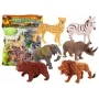 LEAN TOYS Zestaw 6 figurek dzikich zwierząt, słoń, lew, nosorożec, tygrys, zebra, żyrafa