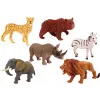 LEAN TOYS Zestaw 6 figurek dzikich zwierząt, słoń, lew, nosorożec, tygrys, zebra, żyrafa