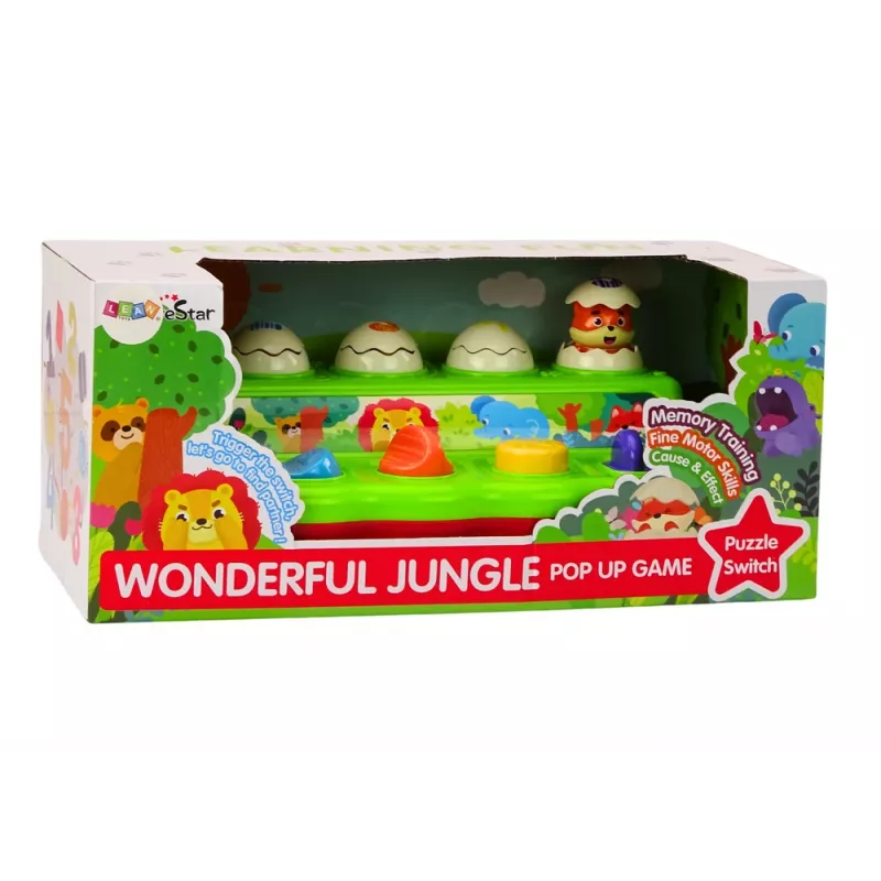 LEAN TOYS Pop Up Animals Edukacyjny panel aktywności z dźwiękami dla maluchów 12+ miesięcy