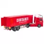 LEAN TOYS Ciężarówka transportowa z kontenerem, światła i dźwięki, czerwona