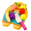 LEAN TOYS Zestaw edukacyjny deska do krojenia owoców i warzyw z nożem dla dzieci