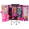 LEAN TOYS Lalka z Szafą na Ubrania i Przebieralnią dla Lalek w Walizce Beauty Girl