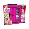LEAN TOYS Lalka z Szafą na Ubrania i Przebieralnią dla Lalek w Walizce Beauty Girl