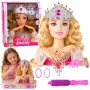 LEAN TOYS Beauty Fashion Styling Head Lalka z akcesoriami, blond włosy, 25 cm, dla dzieci 3+