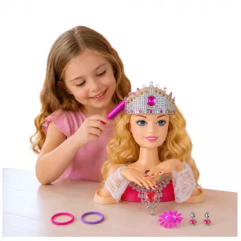 LEAN TOYS Beauty Fashion Styling Head Lalka z akcesoriami, blond włosy, 25 cm, dla dzieci 3+
