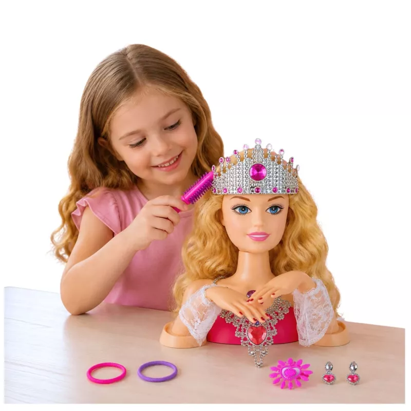 LEAN TOYS Beauty Fashion Styling Head Lalka z akcesoriami, blond włosy, 25 cm, dla dzieci 3+