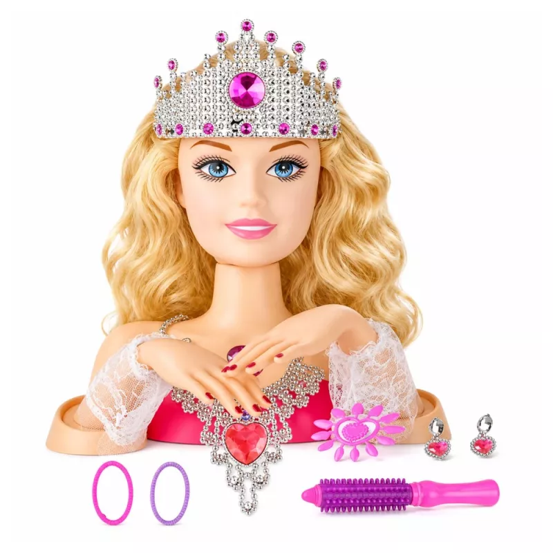 LEAN TOYS Beauty Fashion Styling Head Lalka z akcesoriami, blond włosy, 25 cm, dla dzieci 3+