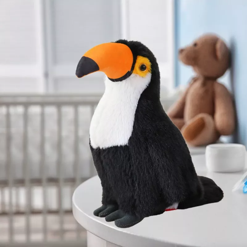 LEAN TOYS Pluszowy Tukan Ptak Pluszowa Zabawka Maskotka Przytulanka Biały 30cm