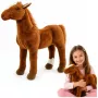 LEAN TOYS Brązowy pluszowy koń, pluszowa zabawka do przytulania 40 cm