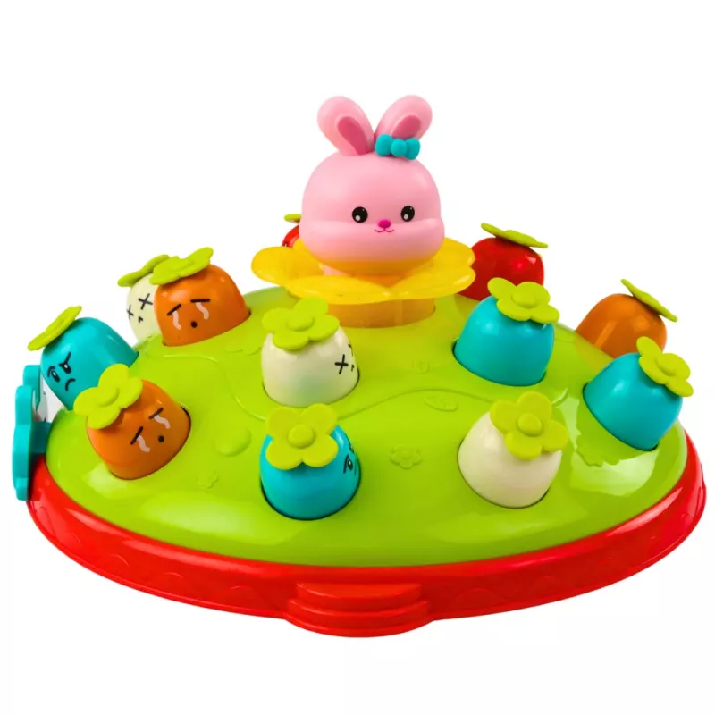 LEAN TOYS Gra zręcznościowa Uderz marchewki młotkiem Skaczący królik