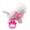 LEAN TOYS Interaktywny kotek na smyczy różowy z falbanką Tinkerbell chodzi i miauczy