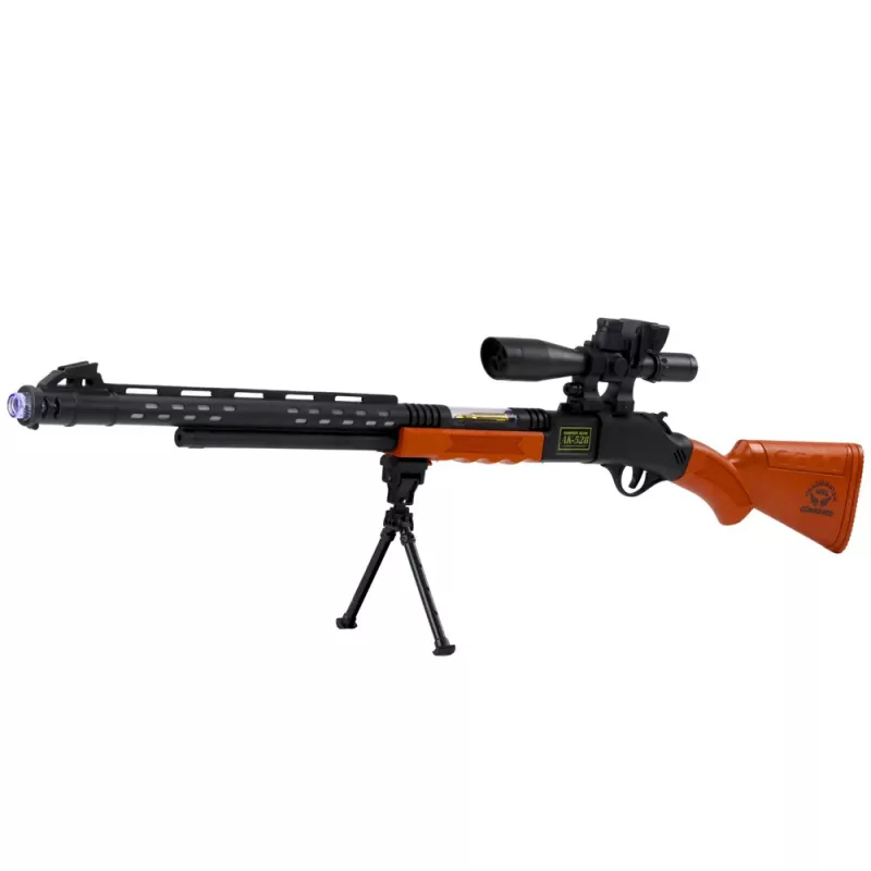 LEAN TOYS Zabawkowy karabin snajperski AK-528 z celownikiem, statywem, światłem i dźwiękiem