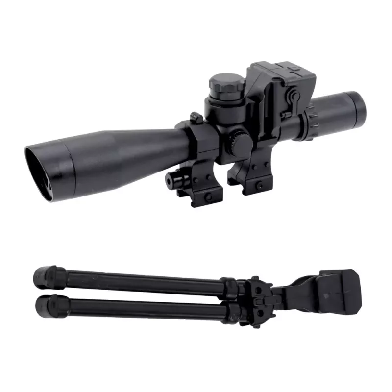 LEAN TOYS Zabawkowy karabin snajperski AK-528 z celownikiem, statywem, światłem i dźwiękiem