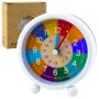 LEAN TOYS Edukacyjny budzik dla dzieci - Niebieski analogowy kwarcowy z cichym sekundnikiem, tarczą do nauki minut i sekund, funkcją drzemki i podświetleniem, 9 cm