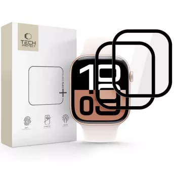 Tech-Protect Glass Flex+ Szkło ochronne do Apple Watch 42mm (zestaw 2 szt., czarne)