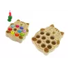 LEAN TOYS Drewniana gra w łowienie rybek z 2 wędkami Kociak